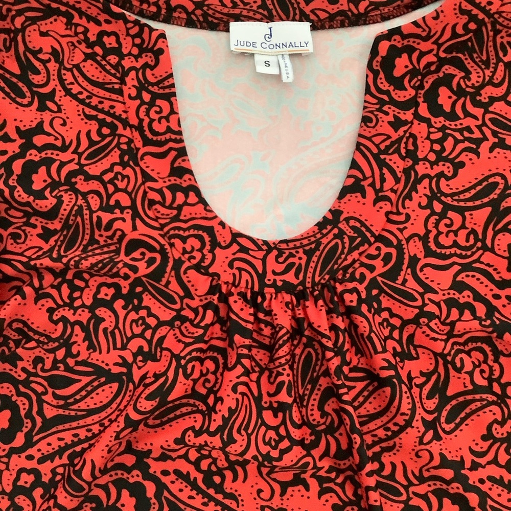 Jude Connally Red and Black Patterned Dress - Picture 4 of 6